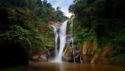 Fototapeta premium datanla waterfall situated close to a popular mountain town in southeast asia