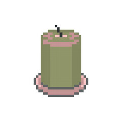 Candle pixel art, vector illustration on white background