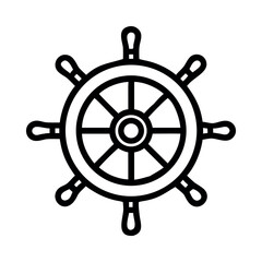 Obraz premium Nautical ship wheel steering control maritime helm