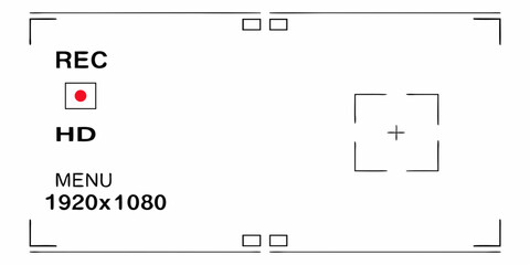 Video Camera Viewfinder With Recording Indicator And Focus Frame