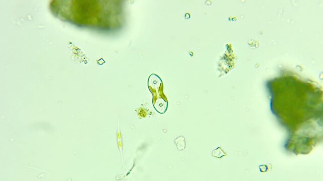 Diatom under the optical microscope 