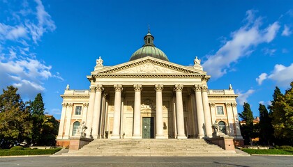Obraz premium Majestic European building under a clear sky