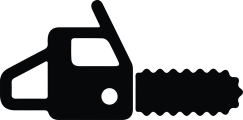 Illustrator Vector Black and white chainsaw equipment industrial silhouette