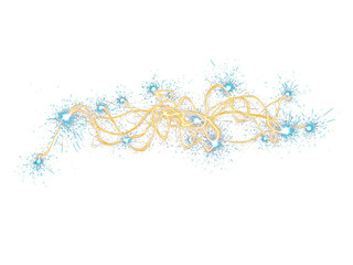 Golden sparks isolated on transparent background