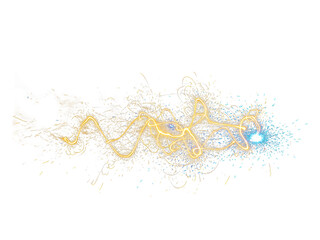 Golden glitter isolated on transparent background