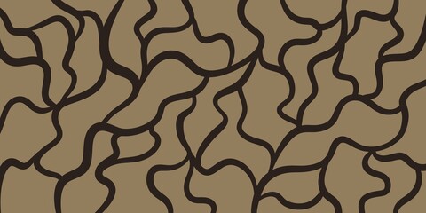 Background with winding lines in a beige and green palette