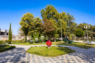 Central Park in Kulob city in southern Tajikistan