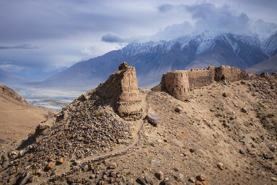 Yamchun Fort ruins near Vrang village in Tajikistan