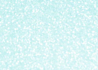 Blue pastel bokeh glitter light sparkle background. Snowfall, Winter, New Year, Christmas and Celebration backgrounds concepts. Abstract blue background with snowflakes.