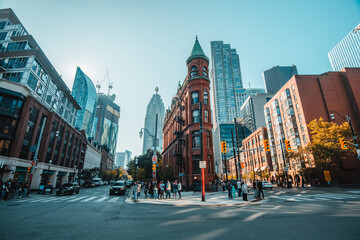 Old Toronto city skyline. Downtown Toronto with beautiful arcitecture