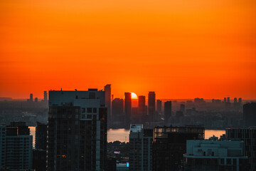 Toronto, Canada skyline. Beautiful Toronto aerial view in summer