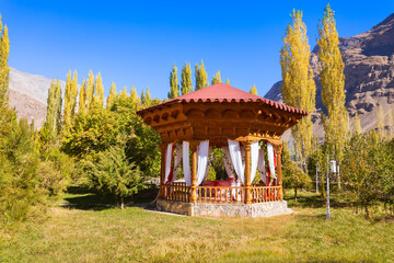 Botanical garden in Khorog city in Tajikistan