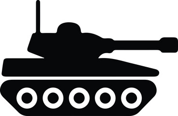 Fototapeta premium Illustrator Vector Tank simple military vehicle graphic design silhouette