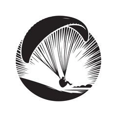 paraglider in sky vector silhouette clip art logo design illustration