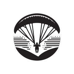 paraglider in sky vector silhouette clip art logo design illustration