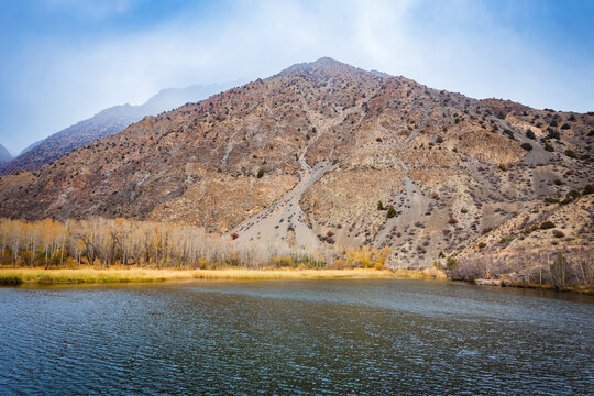 Iskanderkul mountain lake in the Fann Mountains