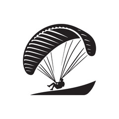 paraglider in sky vector silhouette clip art logo design illustration