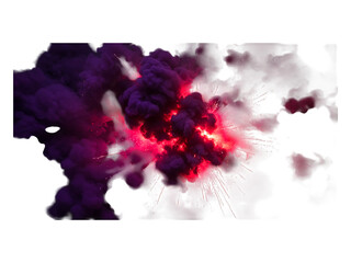 Explosion effect isolated on transparent background
