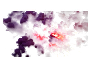 Explosion effect isolated on transparent background
