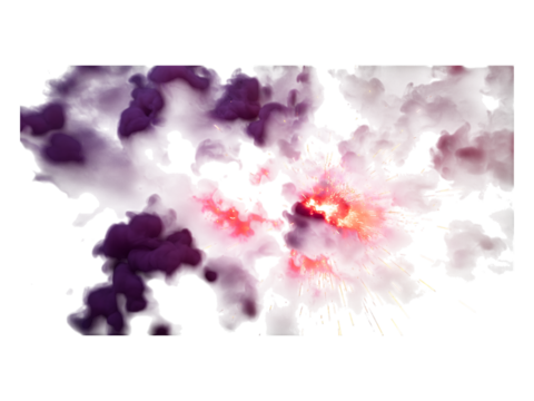 Explosion effect isolated on transparent background