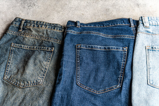 Variety of denim jeans showcasing casual style
