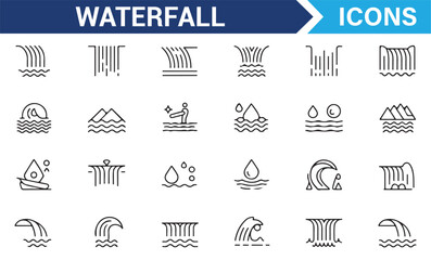 Nature and Waterfall Symbols for Website and Branding Design