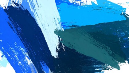 Abstract brushstrokes of vibrant blues and greens