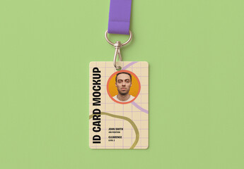 ID Card on Lanyard Mockup