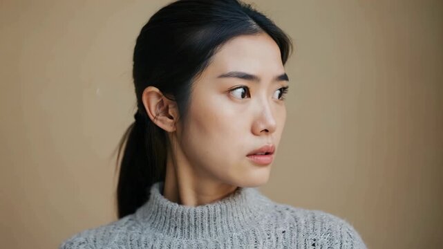 Young woman expressing concern and worry