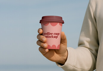 Hand Holding Coffee Cup Mockup