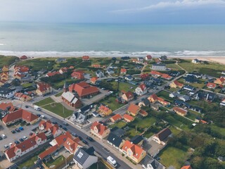 Naklejka premium Aerial views of Lokken in Western Denmark