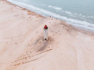 Aerial views of Rubjerg Knude in Denmark