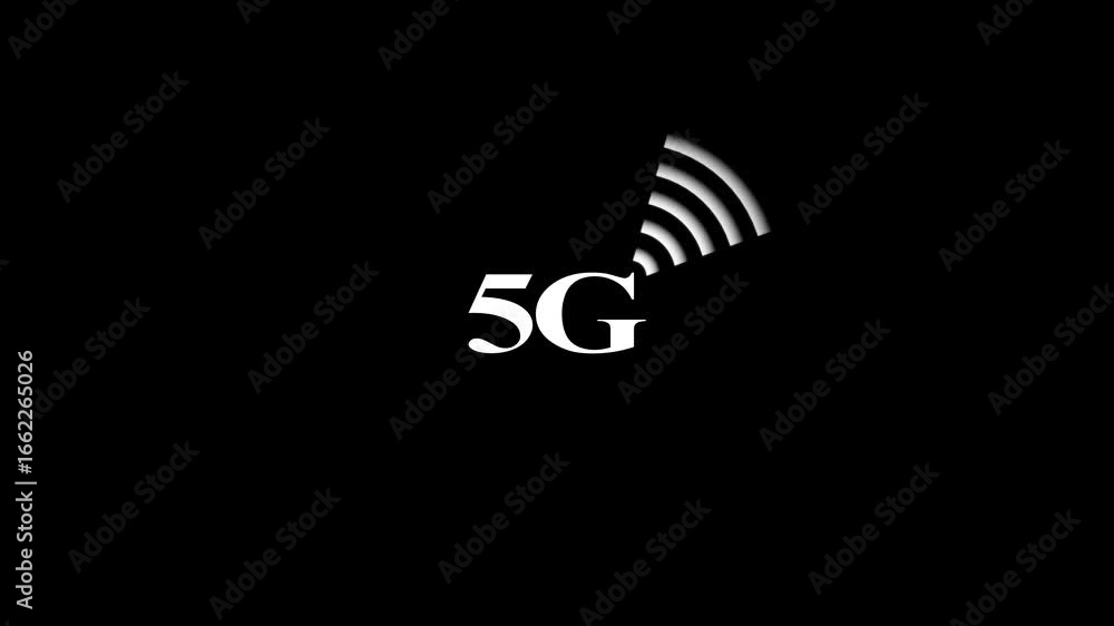 Aufkleber 5g network signal animation. 5g network icon designed in flat icon. white color update the network s