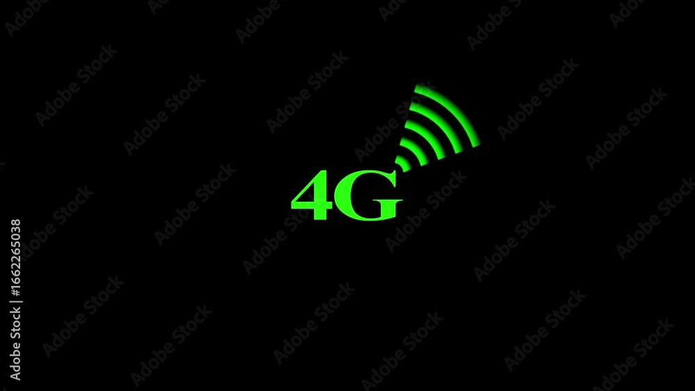 Poster 4g network signal animation. 4g network icon design in flat icon. green update the network system. r