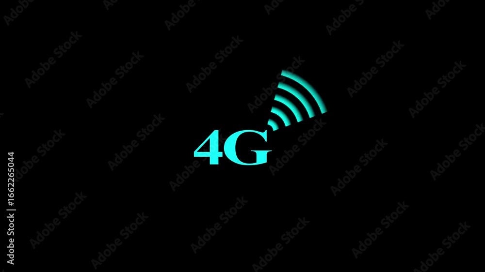 Poster 4g network signal animation. 4g network icon design in flat icon. cyan update the network system. ra