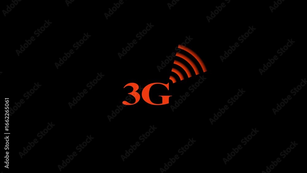 Poster 3g network signal animation. 3g network icon design in flat icon. red update the network system. rad