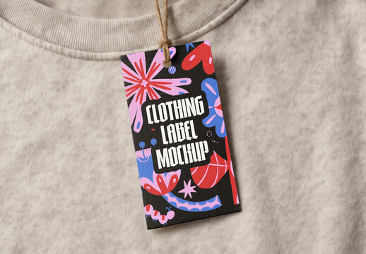 Close-up Clothing Label Mockup