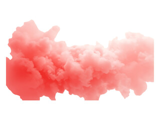 Red smoke isolated on transparent background
