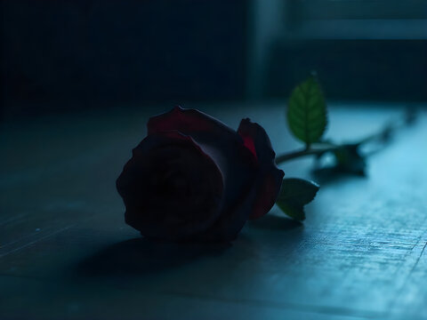 Symbolic Black Rose as Expression of Mourning and Loss