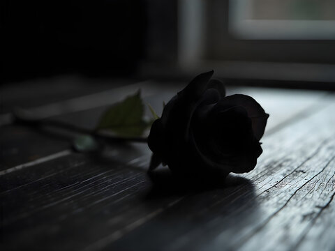 Black Rose Representing Grief and Sad Memories