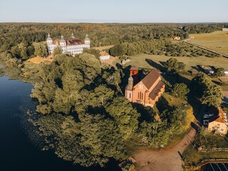 Aerial views of Skokloster Castle in Skokloster, Sweden