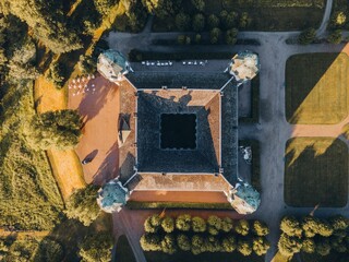 Aerial views of Skokloster Castle in Skokloster, Sweden