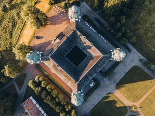 Aerial views of Skokloster Castle in Skokloster, Sweden