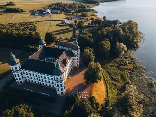 Aerial views of Skokloster Castle in Skokloster, Sweden