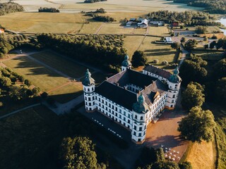 Aerial views of Skokloster Castle in Skokloster, Sweden