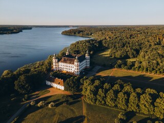 Aerial views of Skokloster Castle in Skokloster, Sweden