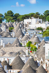 Alberobello village in Puglia Italy with its unique trulli houses.