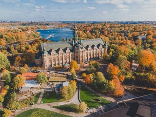 Aerial View of Nordic Museum in Stockholm, Sweden