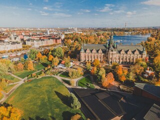Aerial View of Nordic Museum in Stockholm, Sweden