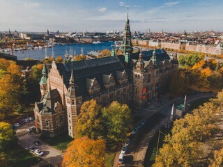 Aerial View of Nordic Museum in Stockholm, Sweden
